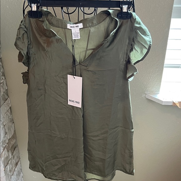 Rachel Paige Olive Green Blouse - Picture 1 of 4